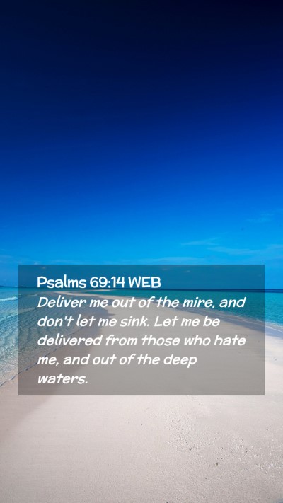 Picture 02 - Psalms 69:14 WEB Mobile Phone Wallpaper - Deliver me out of the mire, and don't let me - Mobile Bible Verse Wallpaper