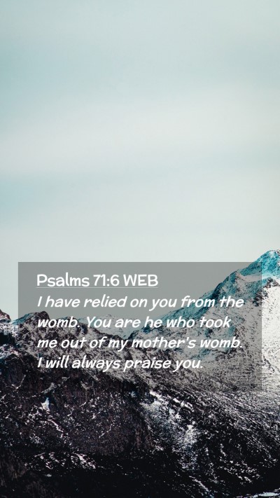 Picture 02 - Psalms 71:6 WEB Mobile Phone Wallpaper - I have relied on you from the womb. You are he - Mobile Bible Verse Wallpaper