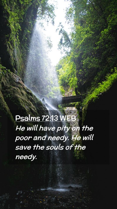 Picture 02 - Psalms 72:13 WEB Mobile Phone Wallpaper - He will have pity on the poor and needy. He will - Mobile Bible Verse Wallpaper