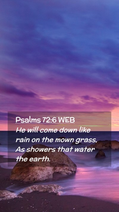 Picture 02 - Psalms 72:6 WEB Mobile Phone Wallpaper - He will come down like rain on the mown grass, As - Mobile Bible Verse Wallpaper