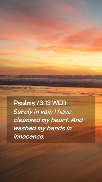 Picture 02 - Psalms 73:13 WEB Mobile Phone Wallpaper - Surely in vain I have cleansed my heart, And - Mobile Bible Verse Wallpaper