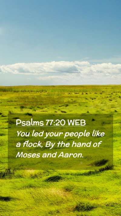 Picture 02 - Psalms 77:20 WEB Mobile Phone Wallpaper - You led your people like a flock, By the hand of - Mobile Bible Verse Wallpaper