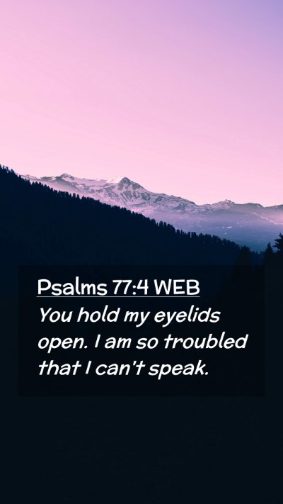 Picture 02 - Psalms 77:4 WEB Mobile Phone Wallpaper - You hold my eyelids open. I am so troubled that I - Mobile Bible Verse Wallpaper