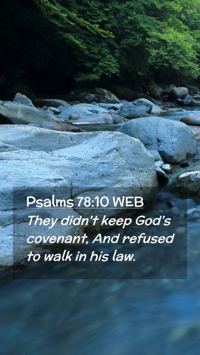 Picture 02 - Psalms 78:10 WEB Mobile Phone Wallpaper - They didn't keep God's covenant, And refused to - Mobile Bible Verse Wallpaper