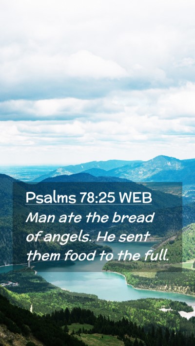 Picture 02 - Psalms 78:25 WEB Mobile Phone Wallpaper - Man ate the bread of angels. He sent them food to - Mobile Bible Verse Wallpaper