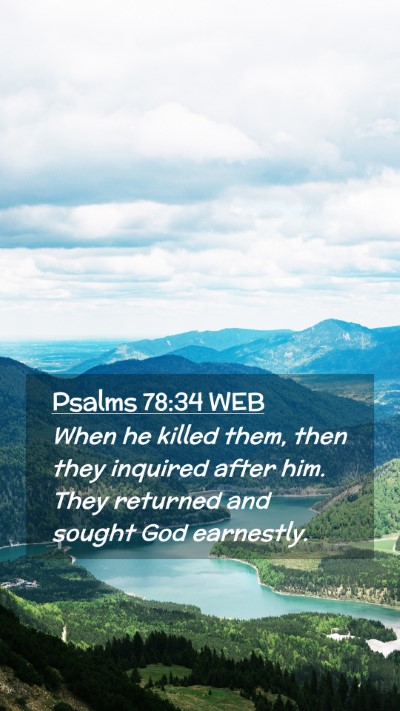 Picture 02 - Psalms 78:34 WEB Mobile Phone Wallpaper - When he killed them, then they inquired after - Mobile Bible Verse Wallpaper