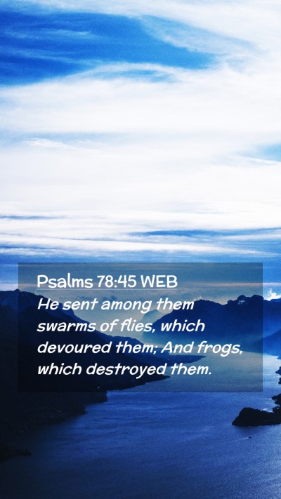 Picture 02 - Psalms 78:45 WEB Mobile Phone Wallpaper - He sent among them swarms of flies, which - Mobile Bible Verse Wallpaper