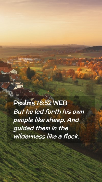 Picture 02 - Psalms 78:52 WEB Mobile Phone Wallpaper - But he led forth his own people like sheep, And - Mobile Bible Verse Wallpaper