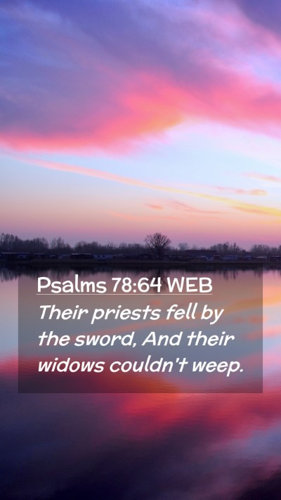 Picture 02 - Psalms 78:64 WEB Mobile Phone Wallpaper - Their priests fell by the sword, And their widows - Mobile Bible Verse Wallpaper