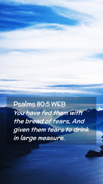 Picture 02 - Psalms 80:5 WEB Mobile Phone Wallpaper - You have fed them with the bread of tears, And - Mobile Bible Verse Wallpaper