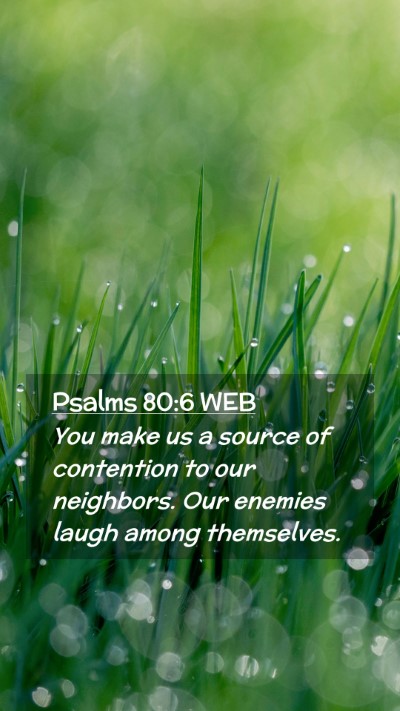 Picture 02 - Psalms 80:6 WEB Mobile Phone Wallpaper - You make us a source of contention to our - Mobile Bible Verse Wallpaper