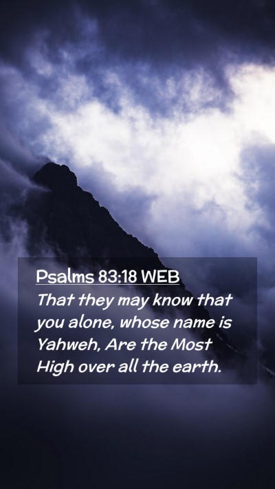 Picture 02 - Psalms 83:18 WEB Mobile Phone Wallpaper - That they may know that you alone, whose name is - Mobile Bible Verse Wallpaper