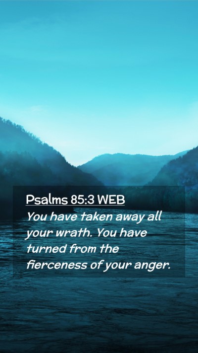 Picture 02 - Psalms 85:3 WEB Mobile Phone Wallpaper - You have taken away all your wrath. You have - Mobile Bible Verse Wallpaper