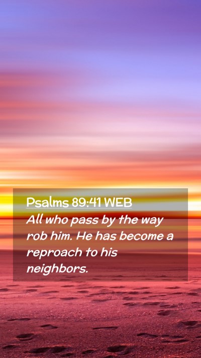 Picture 02 - Psalms 89:41 WEB Mobile Phone Wallpaper - All who pass by the way rob him. He has become a - Mobile Bible Verse Wallpaper