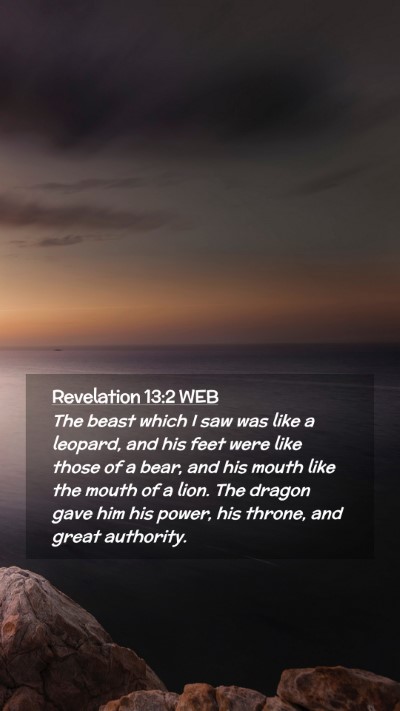 Picture 02 - Revelation 13:2 WEB Mobile Phone Wallpaper - The beast which I saw was like a leopard, and his - Mobile Bible Verse Wallpaper
