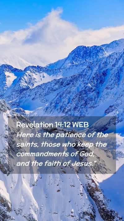 Picture 02 - Revelation 14:12 WEB Mobile Phone Wallpaper - Here is the patience of the saints, those who - Mobile Bible Verse Wallpaper