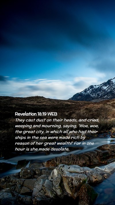 Picture 02 - Revelation 18:19 WEB Mobile Phone Wallpaper - They cast dust on their heads, and cried, weeping - Mobile Bible Verse Wallpaper