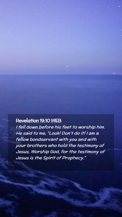 Picture 02 - Revelation 19:10 WEB Mobile Phone Wallpaper - I fell down before his feet to worship him. He - Mobile Bible Verse Wallpaper