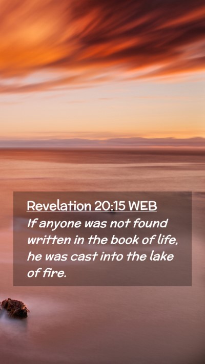 Picture 02 - Revelation 20:15 WEB Mobile Phone Wallpaper - If anyone was not found written in the book of - Mobile Bible Verse Wallpaper