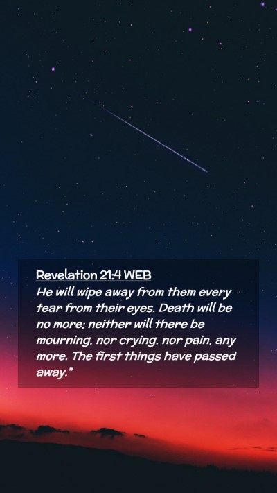 Picture 02 - Revelation 21:4 WEB Mobile Phone Wallpaper - He will wipe away from them every tear from their - Mobile Bible Verse Wallpaper