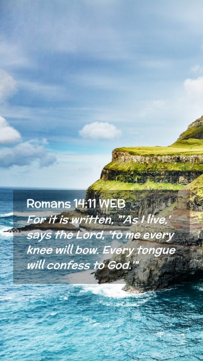 Picture 02 - Romans 14:11 WEB Mobile Phone Wallpaper - For it is written, 