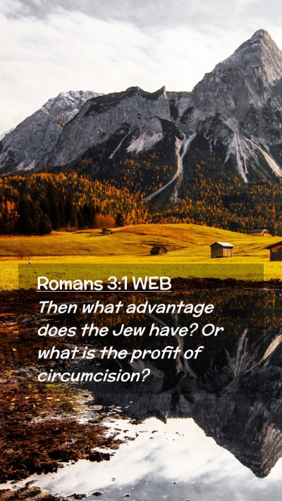 Picture 02 - Romans 3:1 WEB Mobile Phone Wallpaper - Then what advantage does the Jew have? Or what is - Mobile Bible Verse Wallpaper