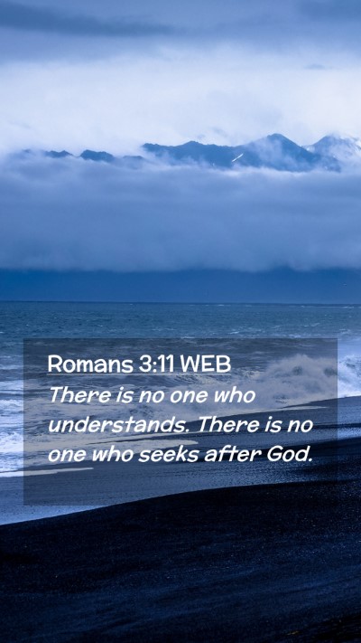 Picture 02 - Romans 3:11 WEB Mobile Phone Wallpaper - There is no one who understands. There is no one - Mobile Bible Verse Wallpaper