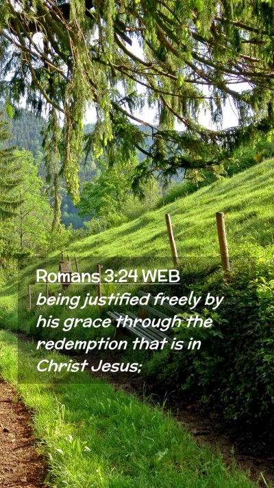 Picture 02 - Romans 3:24 WEB Mobile Phone Wallpaper - being justified freely by his grace through the - Mobile Bible Verse Wallpaper