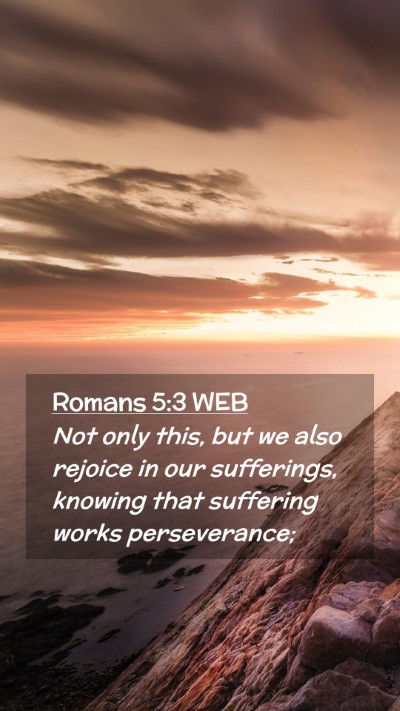 Picture 02 - Romans 5:3 WEB Mobile Phone Wallpaper - Not only this, but we also rejoice in our - Mobile Bible Verse Wallpaper