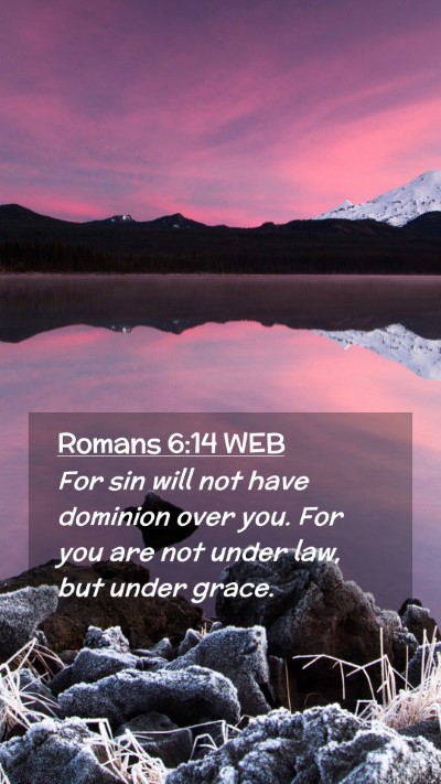 Picture 02 - Romans 6:14 WEB Mobile Phone Wallpaper - For sin will not have dominion over you. For you - Mobile Bible Verse Wallpaper