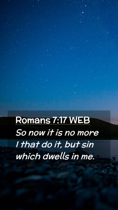 Picture 02 - Romans 7:17 WEB Mobile Phone Wallpaper - So now it is no more I that do it, but sin which - Mobile Bible Verse Wallpaper