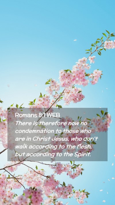 Picture 02 - Romans 8:1 WEB Mobile Phone Wallpaper - There is therefore now no condemnation to those - Mobile Bible Verse Wallpaper