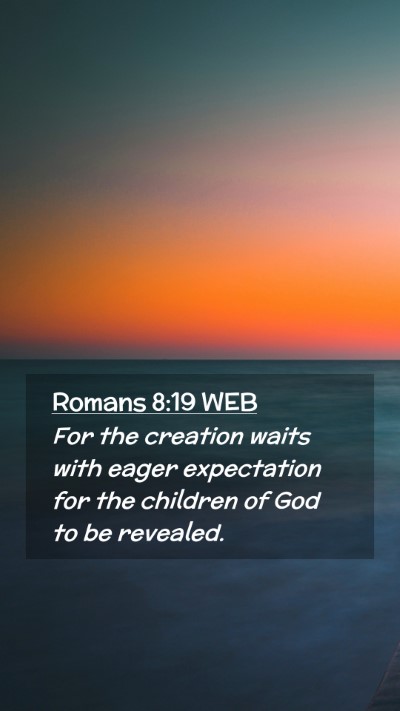 Picture 02 - Romans 8:19 WEB Mobile Phone Wallpaper - For the creation waits with eager expectation for - Mobile Bible Verse Wallpaper