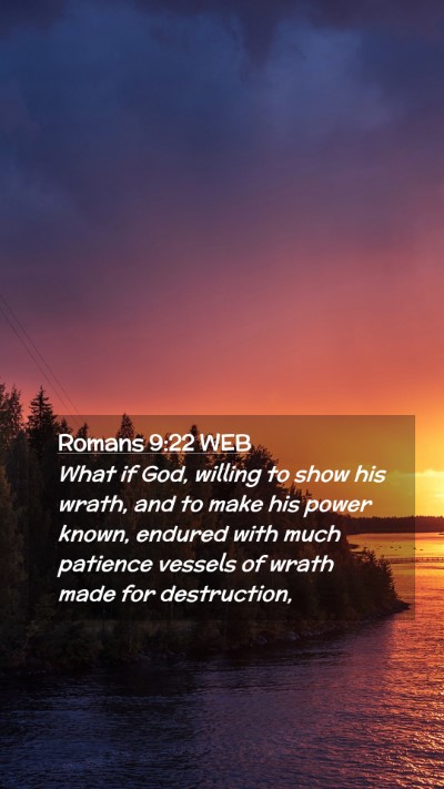 Picture 02 - Romans 9:22 WEB Mobile Phone Wallpaper - What if God, willing to show his wrath, and to - Mobile Bible Verse Wallpaper