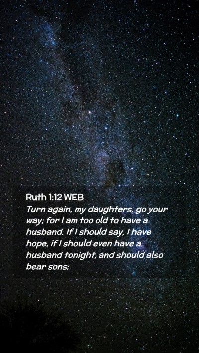 Picture 02 - Ruth 1:12 WEB Mobile Phone Wallpaper - Turn again, my daughters, go your way; for I am - Mobile Bible Verse Wallpaper