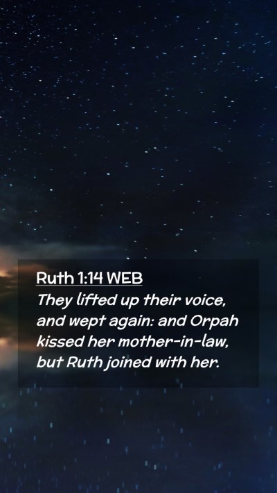 Picture 02 - Ruth 1:14 WEB Mobile Phone Wallpaper - They lifted up their voice, and wept again: and - Mobile Bible Verse Wallpaper