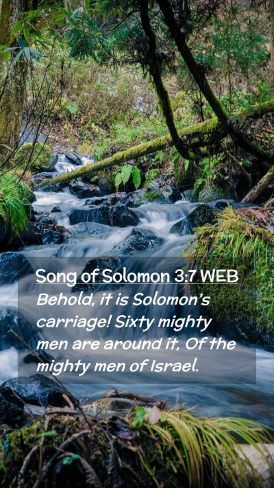 Picture 02 - Song of Solomon 3:7 WEB Mobile Phone Wallpaper - Behold, it is Solomon's carriage! Sixty mighty - Mobile Bible Verse Wallpaper