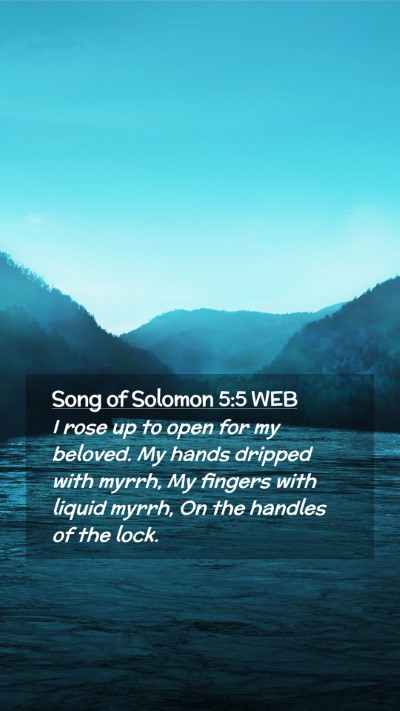 Picture 02 - Song of Solomon 5:5 WEB Mobile Phone Wallpaper - I rose up to open for my beloved. My hands - Mobile Bible Verse Wallpaper