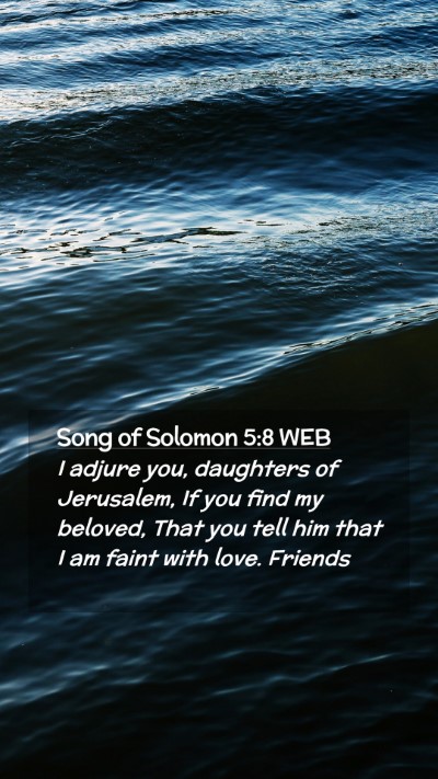 Picture 02 - Song of Solomon 5:8 WEB Mobile Phone Wallpaper - I adjure you, daughters of Jerusalem, If you find - Mobile Bible Verse Wallpaper