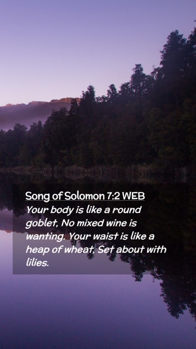 Picture 02 - Song of Solomon 7:2 WEB Mobile Phone Wallpaper - Your body is like a round goblet, No mixed wine - Mobile Bible Verse Wallpaper