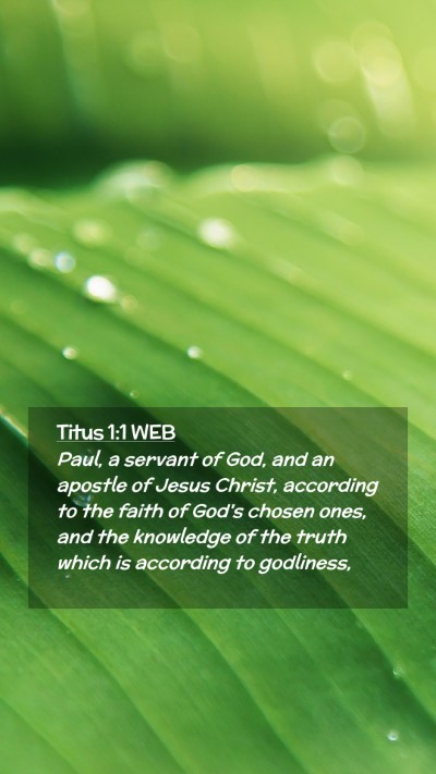 Picture 02 - Titus 1:1 WEB Mobile Phone Wallpaper - Paul, a servant of God, and an apostle of Jesus - Mobile Bible Verse Wallpaper