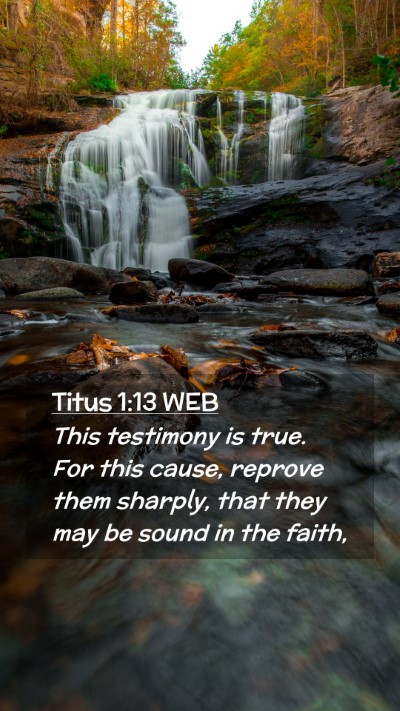 Picture 02 - Titus 1:13 WEB Mobile Phone Wallpaper - This testimony is true. For this cause, reprove - Mobile Bible Verse Wallpaper