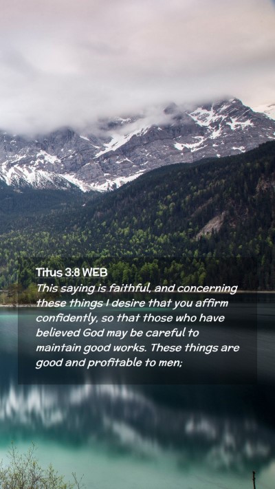 Picture 02 - Titus 3:8 WEB Mobile Phone Wallpaper - This saying is faithful, and concerning these - Mobile Bible Verse Wallpaper