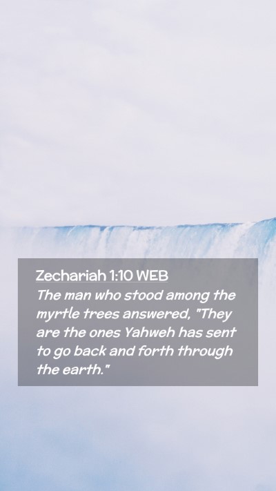 Picture 02 - Zechariah 1:10 WEB Mobile Phone Wallpaper - The man who stood among the myrtle trees - Mobile Bible Verse Wallpaper