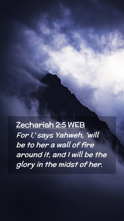 Picture 02 - Zechariah 2:5 WEB Mobile Phone Wallpaper - For I,' says Yahweh, 'will be to her a wall of - Mobile Bible Verse Wallpaper