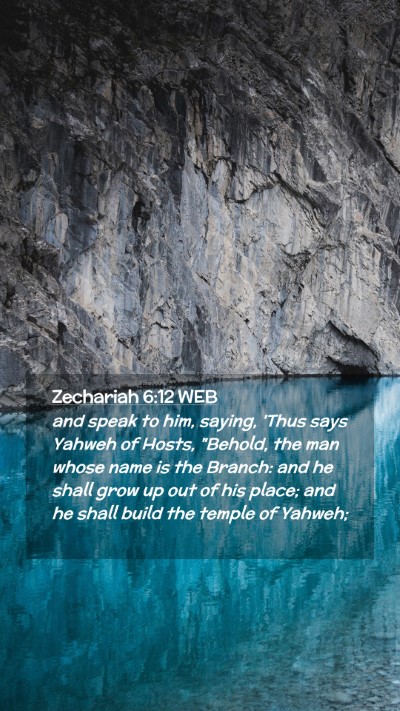 Picture 02 - Zechariah 6:12 WEB Mobile Phone Wallpaper - and speak to him, saying, 'Thus says Yahweh of - Mobile Bible Verse Wallpaper
