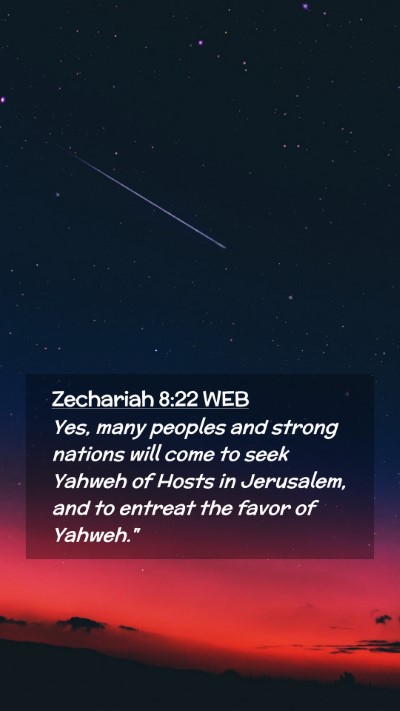 Picture 02 - Zechariah 8:22 WEB Mobile Phone Wallpaper - Yes, many peoples and strong nations will come to - Mobile Bible Verse Wallpaper