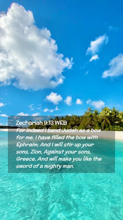Picture 02 - Zechariah 9:13 WEB Mobile Phone Wallpaper - For indeed I bend Judah as a bow for me. I have - Mobile Bible Verse Wallpaper