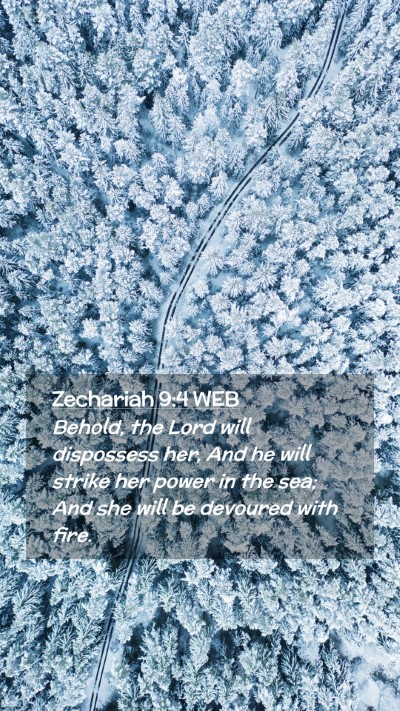 Picture 02 - Zechariah 9:4 WEB Mobile Phone Wallpaper - Behold, the Lord will dispossess her, And he will - Mobile Bible Verse Wallpaper