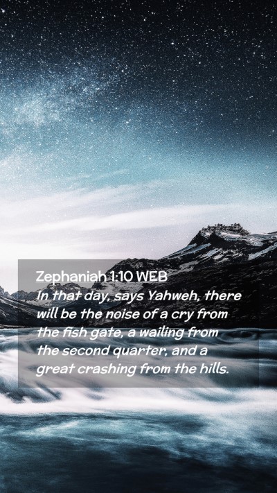 Picture 02 - Zephaniah 1:10 WEB Mobile Phone Wallpaper - In that day, says Yahweh, there will be the noise - Mobile Bible Verse Wallpaper